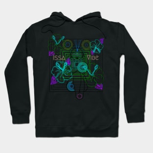 Psychedelic Issa Vibe Spacey Earth Girl (kawaii green bg, green and pink variation) Hoodie